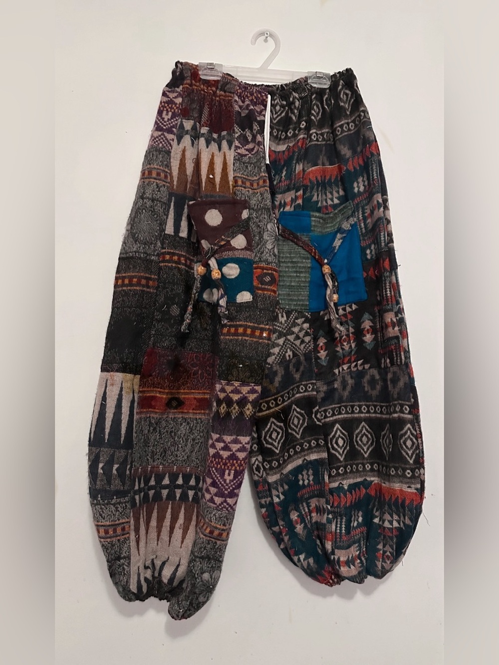 Bohemian Patchwork Harem Pants in Multicolor